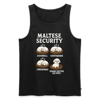 Malteser - Männer Premium Bio Tank Top - Schwarz - Vorne - AI Model Male 178 light (178cm)