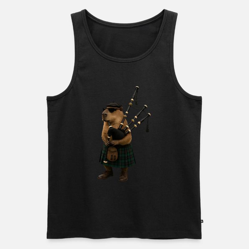Capybara Dudelsack - Männer Premium Bio Tank Top - Schwarz
