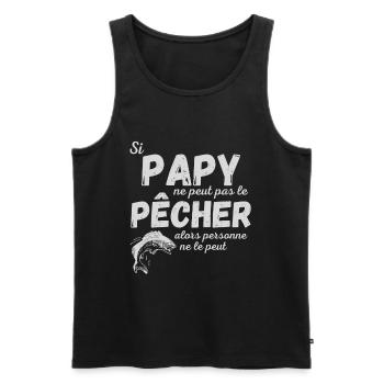 papy ne peut pas le pêcher cadeau humour pêcheur - Débardeur bio Premium Homme - noir - Devant - Michal (187cm)