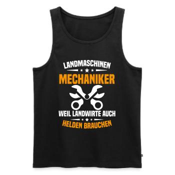 Mécanicien en machines agricoles Tracteur - Débardeur bio Premium Homme - noir - Devant - Michal (187cm)