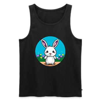 Kleiner Hase Osterhase - Männer Premium Bio Tank Top - Schwarz - Vorne - Michal (187cm)