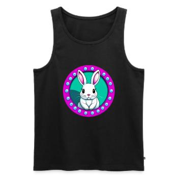Ostergeschenk Osterhase - Männer Premium Bio Tank Top - Schwarz - Vorne - Michal (187cm)