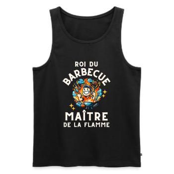 roi du barbecue cadeau humour homme - Débardeur bio Premium Homme - noir - Devant - Michal (187cm)