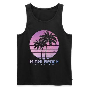Miami Beach Florida USA Retro Vintage - Männer Premium Bio Tank Top - Schwarz - Vorne - Michal (187cm)