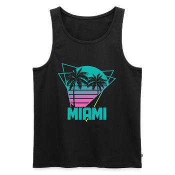 Miami Beach Florida USA Retro Vintage - Männer Premium Bio Tank Top - Schwarz - Vorne - Michal (187cm)