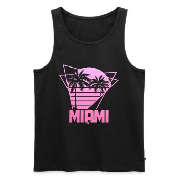 Miami Florida USA Retro Vintage - Männer Premium Bio Tank Top - Schwarz - Vorne - Michal (187cm)
