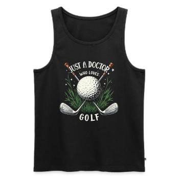 Médecin et golf - Débardeur bio Premium Homme - noir - Devant - Michal (187cm)