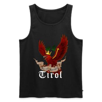 Tiroler Adler mit Banner Meine Heimat Tirol - Männer Premium Bio Tank Top - Schwarz - Vorne - AI Model Male 178 light (178cm)
