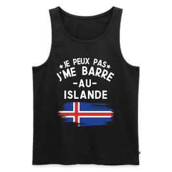 Je Peux Pas J'me Barre Au Islande Vacances - Débardeur bio Premium Homme - noir - Devant - Michal (187cm)