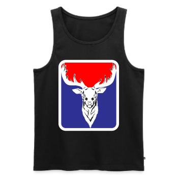 Hunter Funny Roebuck Deer Logo | Colors can be changed - Men's Premium Organic Tank Top - black - Front - AI Model Male 178 light (178cm)
