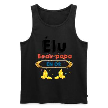 Beau -père Unique Cadeau Beau-papa - Débardeur bio Premium Homme - noir - Devant - Michal (187cm)