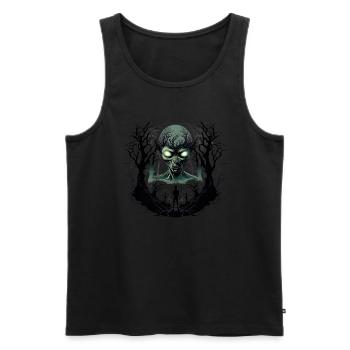 Step Into A Moonlit Forest Enigma In Sinister Glow - Débardeur bio Premium Homme - noir - Devant - AI Model Male 178 light (178cm)