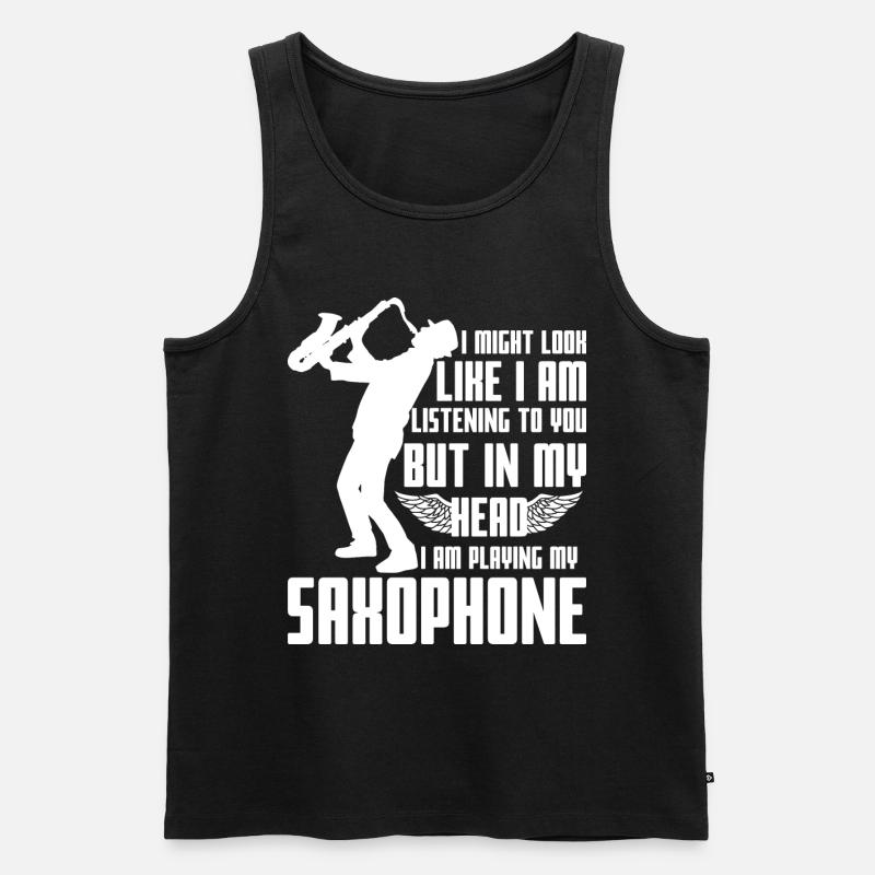 Saxophon Spruch - Männer Premium Bio Tank Top - Schwarz