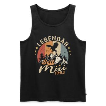 May 1963 Born in May 1963 Jubilee - Men's Premium Organic Tank Top - black - Front - Michal (187cm)