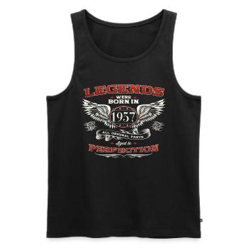 66. Geburtstag Mann Legende Jahrgang 1957 Oldtimer - Männer Premium Bio Tank Top - Schwarz - Vorne - Michal (187cm)