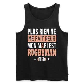 Rugby sport rugby Cadeau femme mari joueur rugby - Débardeur bio Premium Homme - noir - Devant - Michal (187cm)