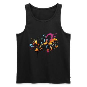 not today graffiti airbrush ich hasse Montag - Männer Premium Bio Tank Top - Schwarz - Vorne - AI Model Male 178 light (178cm)