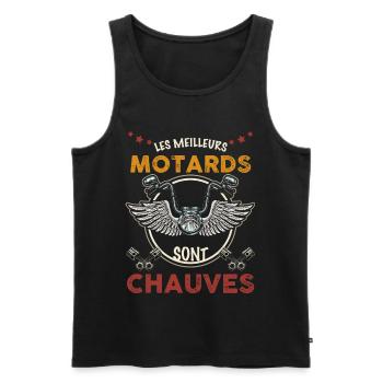 Chauves et motards, les meilleurs - Débardeur bio Premium Homme - noir - Devant - Michal (187cm)