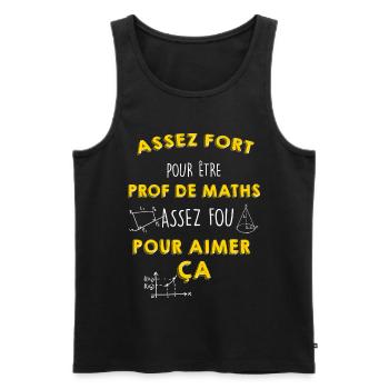Maths homme fort, cadeau métier mathématiques - Débardeur bio Premium Homme - noir - Devant - AI Model Male 178 light (178cm)