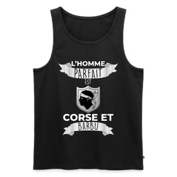 Homme corse et barbu Idée cadeau patrie - Débardeur bio Premium Homme - noir - Devant - Michal (187cm)