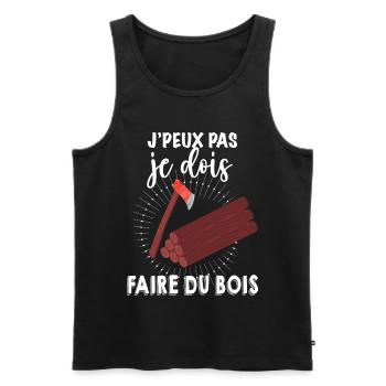 Je Dois Faire Du Bois - Débardeur bio Premium Homme - noir - Devant - Michal (187cm)