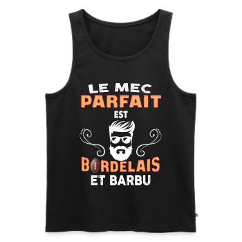 Mac Bordelais Et Parfait - Débardeur bio Premium Homme - noir - Devant - Michal (187cm)