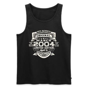 20. Geburtstag Mann Original März Jahrgang 2004 - Männer Premium Bio Tank Top - Schwarz - Vorne - Michal (187cm)