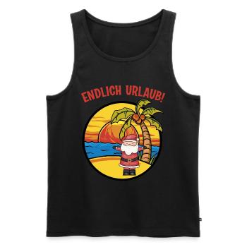 Endlich Urlaub Weihnachtsmann Nikolaus Insel - Männer Premium Bio Tank Top - Schwarz - Vorne - Michal (187cm)