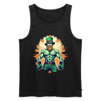St. Patrick’s Day Trèfle Bodybuilding - Débardeur bio Premium Homme - noir - Devant - Michal (187cm)
