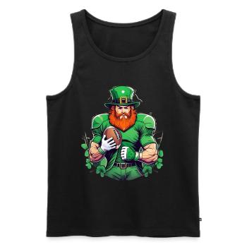 St. Patrick's Day Kleeblatt American Football - Männer Premium Bio Tank Top - Schwarz - Vorne - Michal (187cm)