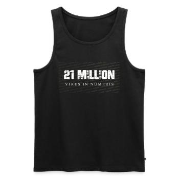 21 Million - Bitcoin - Veris in Numeris - Men's Premium Organic Tank Top - black - Front - AI Model Male 178 light (178cm)