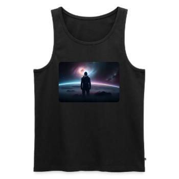 Perdu dans le cosmos - Débardeur bio Premium Homme - noir - Devant - AI Model Male 178 light (178cm)