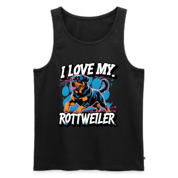 Ich Liebe mein Rottweiler - Männer Premium Bio Tank Top - Schwarz - Vorne - Michal (187cm)