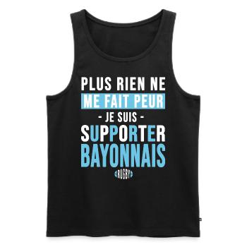 Rugby Bayonne cadeau supporter bayonnais - Débardeur bio Premium Homme - noir - Devant - AI Model Male 178 light (178cm)