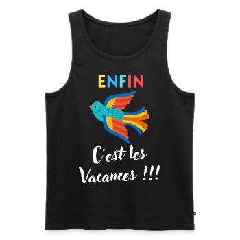 Endlich sind die Ferien - Männer Premium Bio Tank Top - Schwarz - Vorne - Michal (187cm)