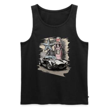 Retro AC Cobra mit 50s Zapfsäule - Geschenk - Männer Premium Bio Tank Top - Schwarz - Vorne - AI Model Male 178 light (178cm)