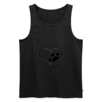 Herz mit Pfote, Tierpfote, Hundepfote, Katzenpfote - Männer Premium Bio Tank Top - Schwarz - Vorne - Michal (187cm)