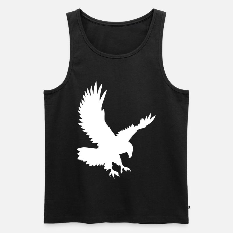 Adler bei der Attacke - Männer Premium Bio Tank Top - Schwarz