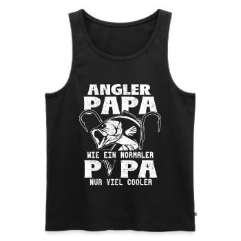 Papa pêcheur à la ligne juste beaucoup plus cool - Débardeur bio Premium Homme - noir - Devant - Michal (187cm)