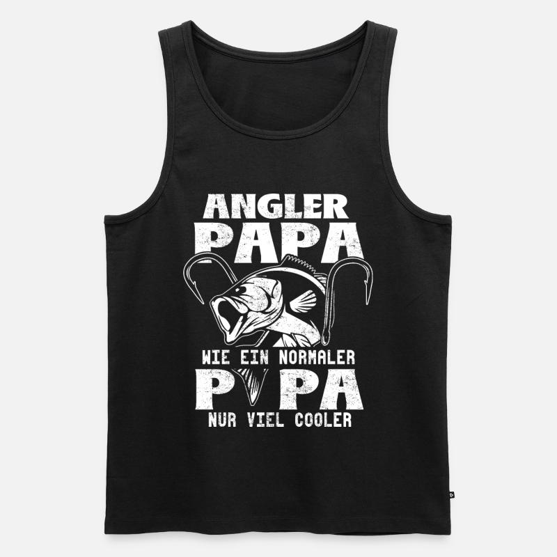 Papa pêcheur à la ligne juste beaucoup plus cool - Débardeur bio Premium Homme - noir