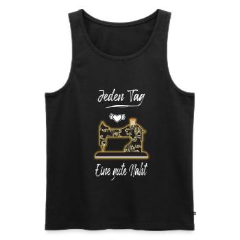 Näherin Nähmaschine Faden Sewing Naht Schneiderin - Männer Premium Bio Tank Top - Schwarz - Vorne - AI Model Male 178 light (178cm)