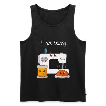 Seamstress Sewing Machine Thread Sewing Seam Seam Seam - Men's Premium Organic Tank Top - black - Front - AI Model Male 178 light (178cm)