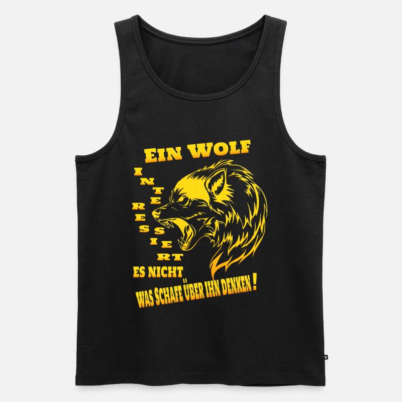 Wolf Rudel Alphatier - Männer Premium Bio Tank Top - Schwarz