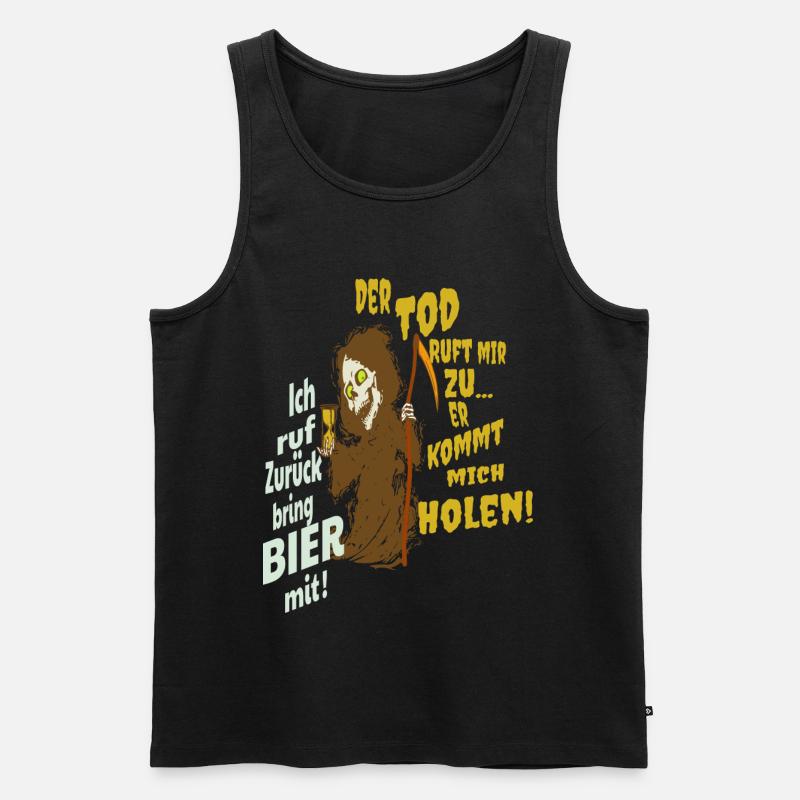 Lustiger Sensenmann - Männer Premium Bio Tank Top - Schwarz