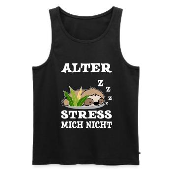 Stress mich nicht Humor Faultier Sprüche Hetze - Männer Premium Bio Tank Top - Schwarz - Vorne - Michal (187cm)