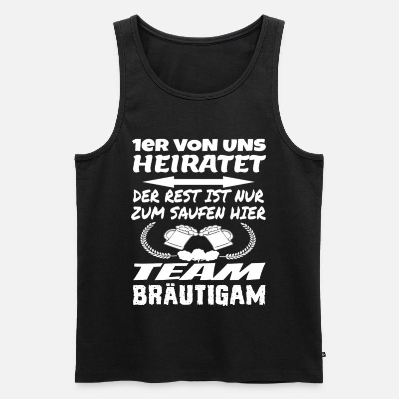 Team Bräutigam - Männer Premium Bio Tank Top - Schwarz