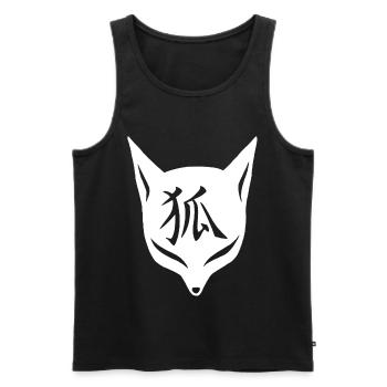Weißer Manga Fuchs - Männer Premium Bio Tank Top - Schwarz - Vorne - Michal (187cm)