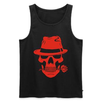 Gangster red skull - Men's Premium Organic Tank Top - black - Front - AI Model Male 178 light (178cm)