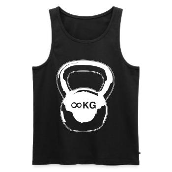 Kettlebell - Men's Premium Organic Tank Top - black - Front - AI Model Male 178 light (178cm)