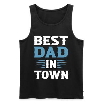 Best Dad in Town - Men's Premium Organic Tank Top - black - Front - Michal (187cm)